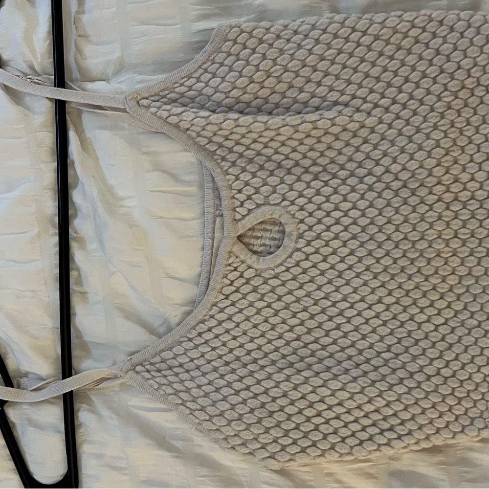 Textured Cream Sleeveless Top